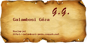 Galambosi Géza névjegykártya